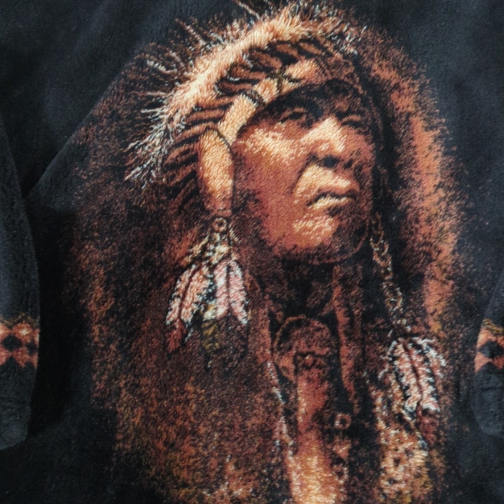 Bear Ridge Outfitters Native American Chief Plush Fleece Jacket Full Zip Parka - Picture 15 of 16